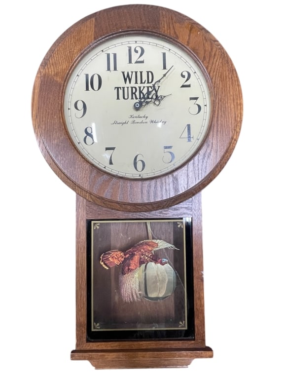 WILD TURKEY KENTUCKY WALL CLOCK 28" (1 of 5)