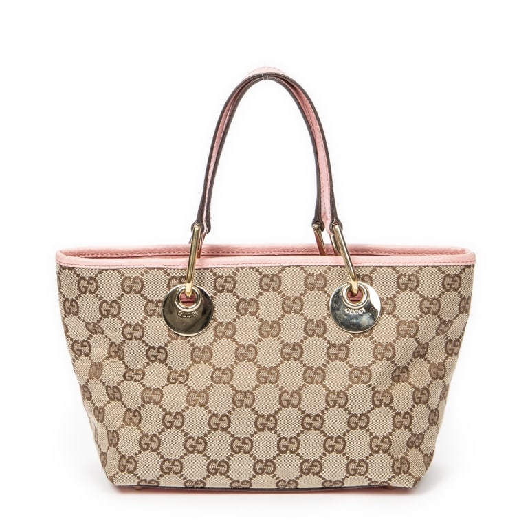 GUCCI MINI ECLIPSE TOTE HANDBAG BEIGE/PINK (1 of 11)