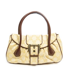 CELINE BUCKLE FLAP YELLOW/BROWN MACADAM CANVAS