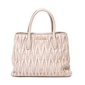 MIU MIU OPEN TOTE NAPPA MATELASSÉ CALF LEATHER