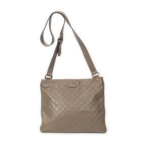 GUCCI SQUARE ZIP MESSENGER GUCCISSIMA SHOULDER BAG