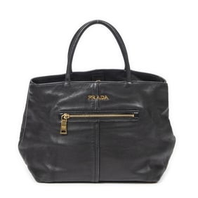 PRADA FRONT POCKET ZIP TOTE CALFSKIN LEATHER HANDG