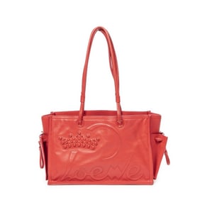 LOEWE CROWN SHOPPER TOTE RED CALFSKIN LEATHER BAG