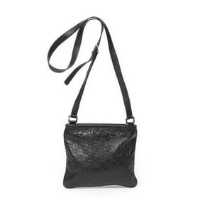 GUCCI SMALL FLAT MESSENGER BLACK GUCCISSIMA BAG