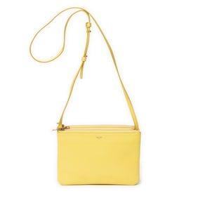 CELINE SMALL TRIO CROSSBODY YELLOW LEATHER BAG