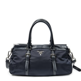 PRADA HORIZONTAL CONVERTIBLE TOTE CANVAS HANDBAG