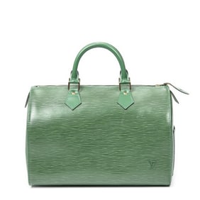LOUIS VUITTON SPEEDY 30 GREEN EPI LEATHER HANDBAG