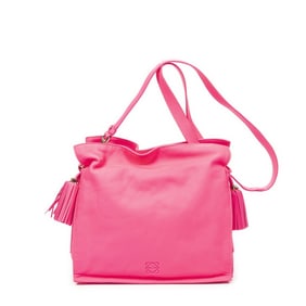 LOEWE TASSEL FLAMENCO NEON PINK LEATHER BAG