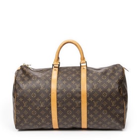 LOUIS VUITTON KEEPALL 50 COATED CANVAS TRAVEL BAG