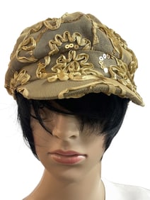 D&Y SHORT BRIM CAP WITH GOLD SEQUINS