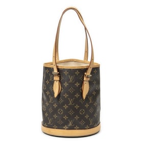 LOUIS VUITTON BUCKET PM COATED CANVAS SHOULDER BAG