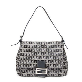 FENDI MAMA FOREVER BLUE CANVAS SHOULDER BAG