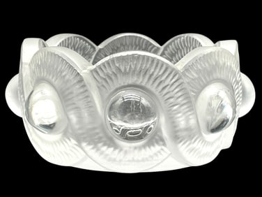 LALIQUE FRANCE GAO CRYSTAL TRINKET BOWL 3.5"
