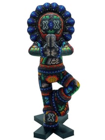 CHROMA HUICHOL BEADED MEDITATION SCULPTURE 14"