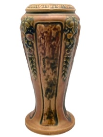 VINTAGE ROSEVILLE FLORENTINE ART POTTERY VASE 8"