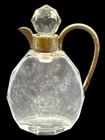 ART DECO CRYSTAL CARAFE W/ STOPPER 5"