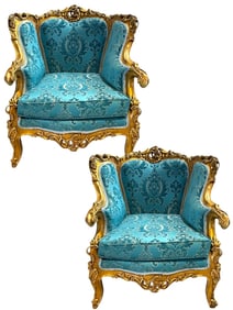 PAIR OF ANTIQUE BAROQUE STYLE ARMCHAIRS
