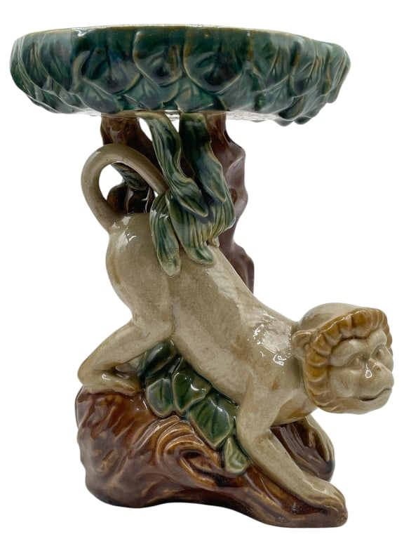 MAJOLICA STYLE MONKEY PLANTER 11" (1 of 6)