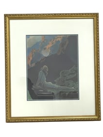 MAXFIELD PARRISH WILD GEESE FRAMED PRINT 25.5"