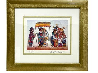 JOVAN OBICAN LITHOGRAPH PRINT WEDDING 17"