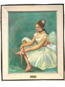 ATTR. TO MOSES SOYER " DANCER" OIL PAINTING 36.5"