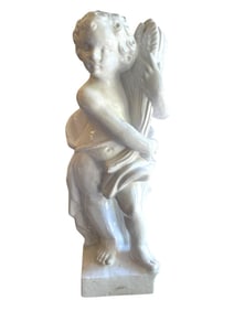 ITALIAN CERAMIC CHERUB SCULPTURE 22"