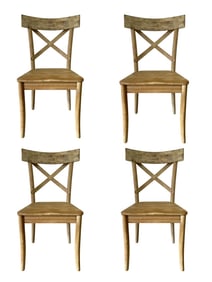 SET OF 4 RUSTIC FARMHOUSE WOOD DINING CHAIRS