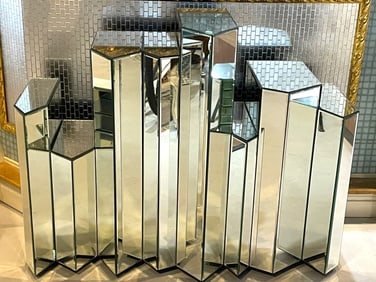 POST MODERN MIRRORED CONSOLE TABLE 43.5"