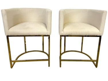 PAIR OF MODERN COUNTER COUNTER STOOLS