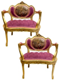 FRENCH ROCOCO-STYLE GILTWOOD SALON CHAIRS