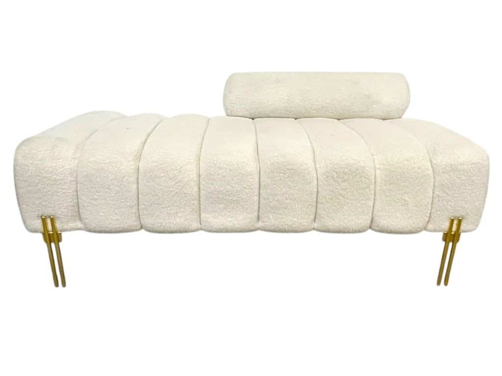 BOUCLE UPHOLSTERED ACCENT BENCH 54" (1 of 8)