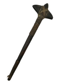 EARLY NATIVE AMERICAN STONE WAR CLUB 22"