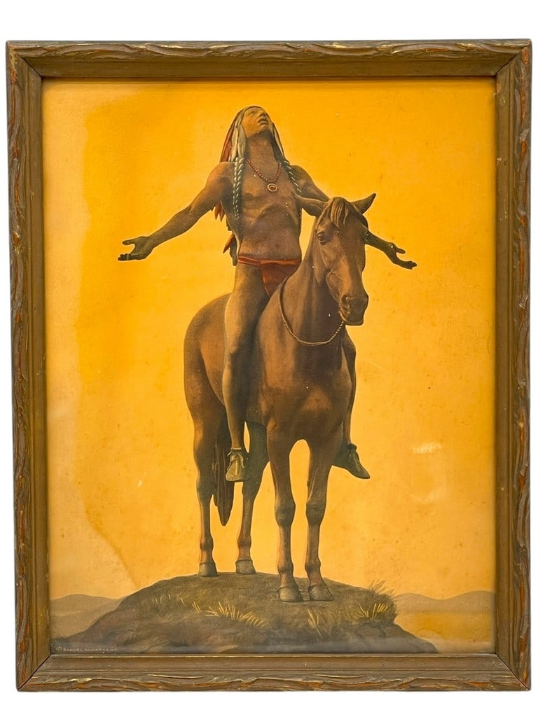 1920'S CYRUS DALLIN FRAMED LITHO PRINT 19." (1 of 5)