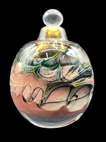 BRENT KEEN YOUNG ART GLASS PERFUME BOTTLE 6"