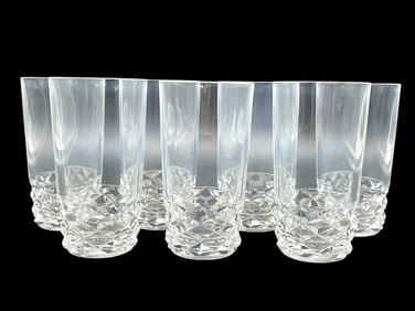SET OF 7 VINTAGE CRYSTAL HIGHBALL GLASSES 5"