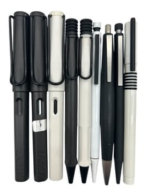 COLLECTION OF 8 LAMY FOUNTAIN & ROLLERBALL PENS