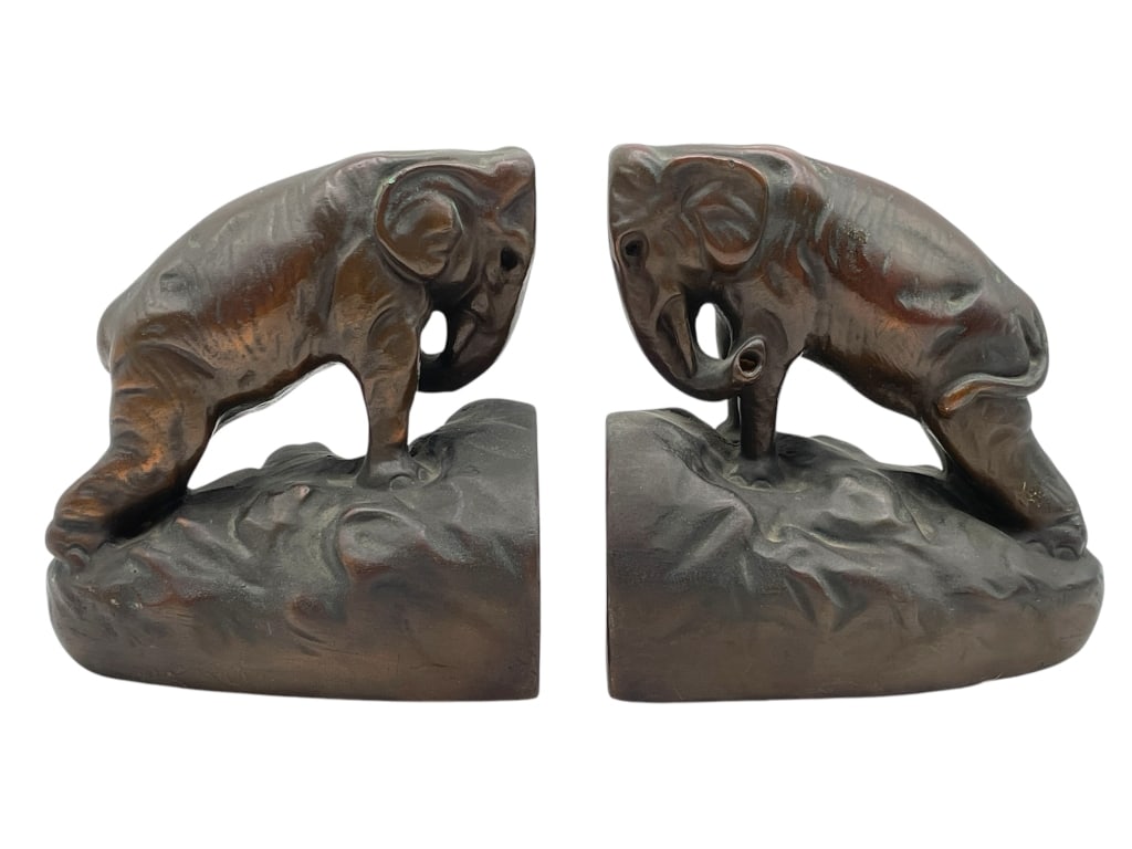 GALVANO BRONZE ELEPHANT BOOKENDS 6" (1 of 8)