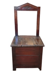 ANTIQUE WOODEN SETTLE BENCH WITH LIFT-TOP STORAGE