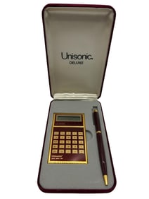 VINTAGE UNISONIC DELUXE LC-7311M CALCULATOR & PEN