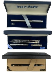 LOT OF THREE SHEAFFER TARGA AND CLASSIC CHROME SET