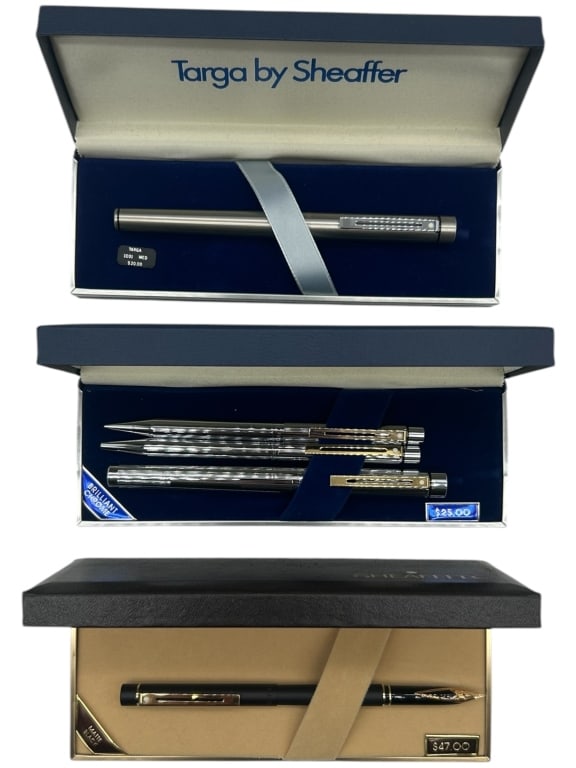 LOT OF THREE SHEAFFER TARGA AND CLASSIC CHROME SET (1 of 6)