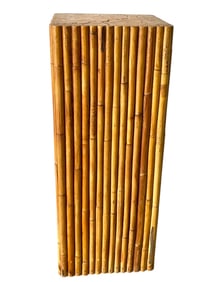 NATURAL BAMBOO PEDESTAL SIDE TABLE 30"