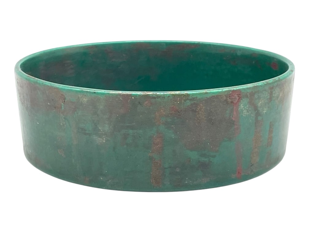 VINTAGE GREEN CERAMIC BOWL 6" (1 of 6)