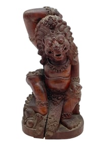 HAND-CARVED BALINESE WOOD SCULPTURE 7.5"
