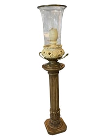 ANTIQUE-STYLE HURRICANE FLOOR CANDLE LAMP 60.5"