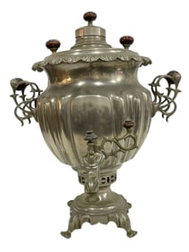 LARGE ANTIQUE RUSSIAN SILVER SAMOVAR 20"