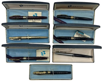 COLLECTION OF 7 VINTAGE SHEAFFER FOUNTAIN PENS