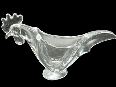 MURANO STYLE GLASS ROOSTER BOWL