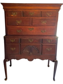 18TH C. STYLE QUEEN ANNE HIGHBOY CHEST