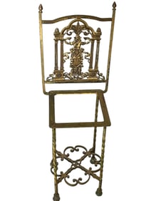ANTIQUE CAST BRASS VANITY CHAIR FRAME 29"